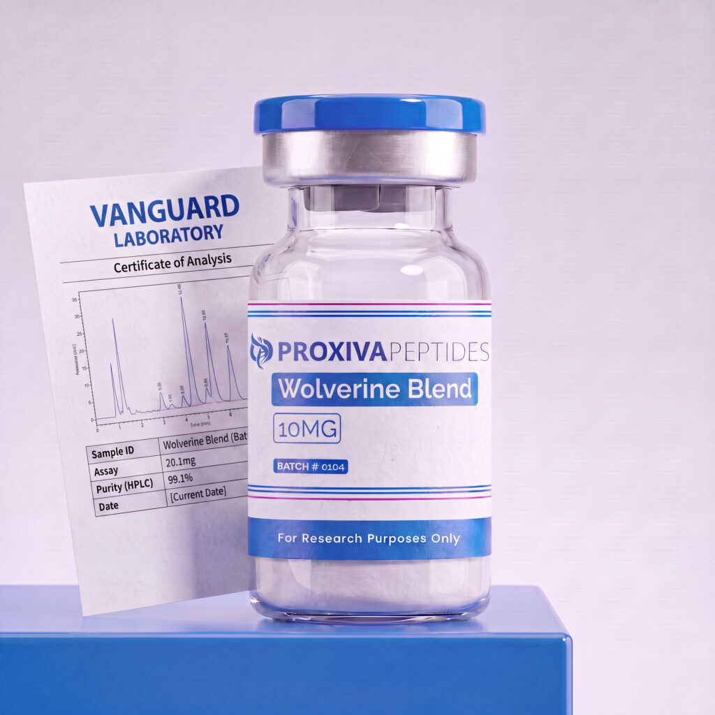 Wolverine Blend (BPC&TB500) 10mg — Vanguard Laboratory Certificate of Analysis, ≥99.5% purity
