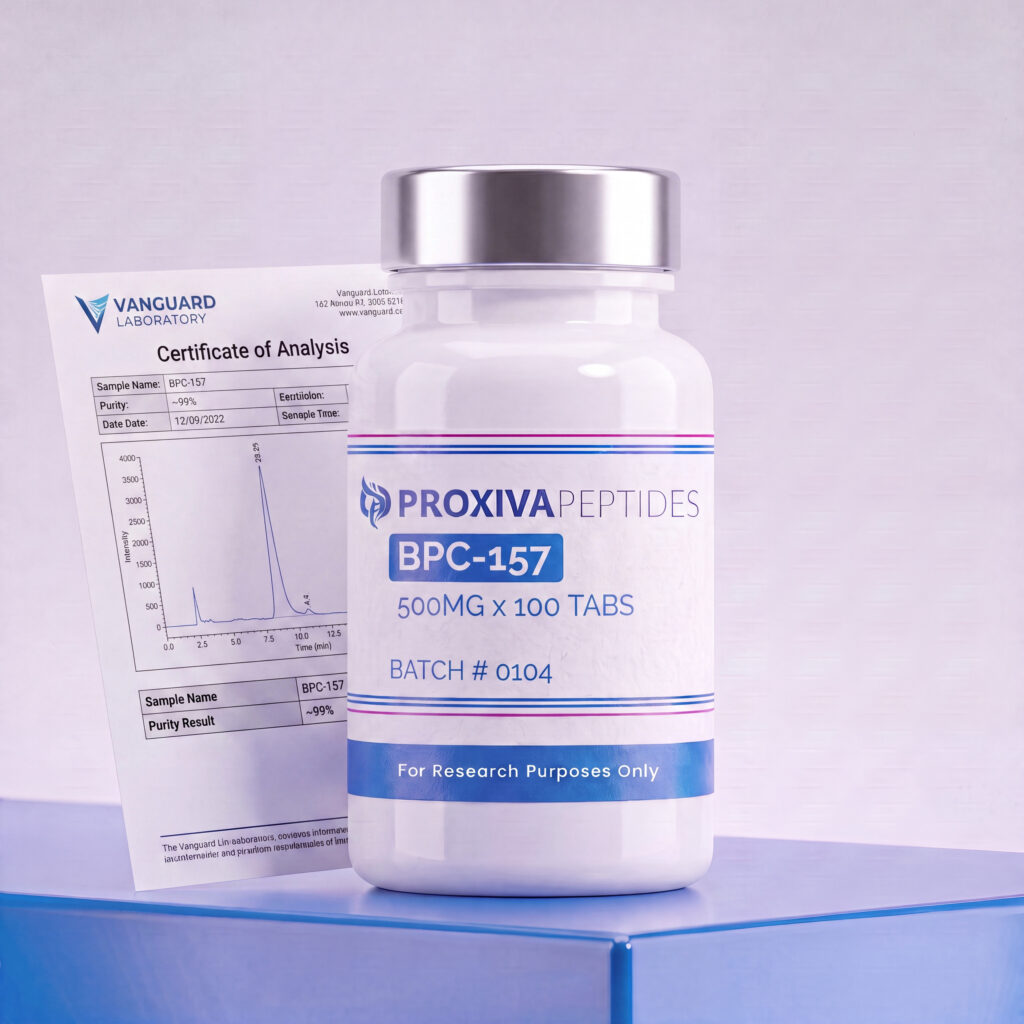 BPC 500mg x 100 tabs 500mg x 100 tabs — Vanguard Laboratory Certificate of Analysis, ≥99.5% purity