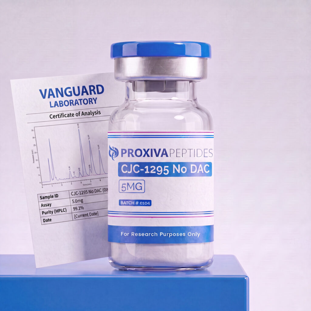 CJC-1295 No DAC 5mg — Vanguard Laboratory Certificate of Analysis, ≥99.5% purity