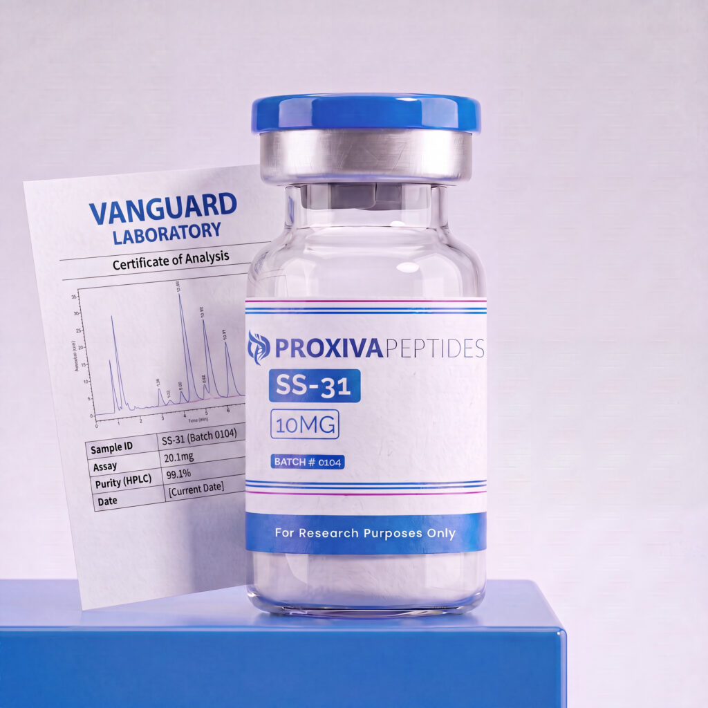 SS31 – 10mg 10mg — Vanguard Laboratory Certificate of Analysis, ≥99.5% purity