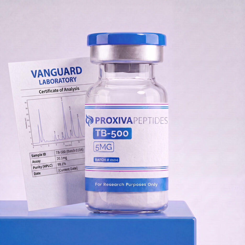 TB-500 5mg — Vanguard Laboratory Certificate of Analysis, ≥99.5% purity