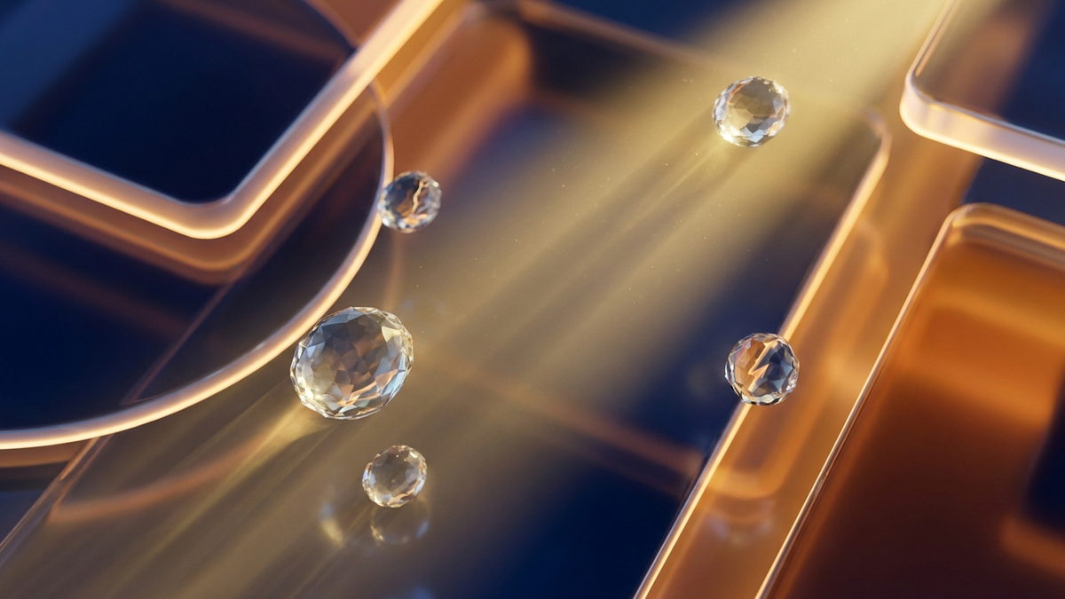 Lyophilised peptide cake compared against reconstituted solution in matched vials